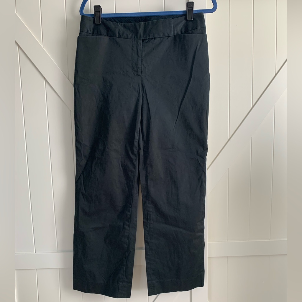 Liz Claiborne Sloane Women's Black Cotton Blend Ankle Pants Size 8